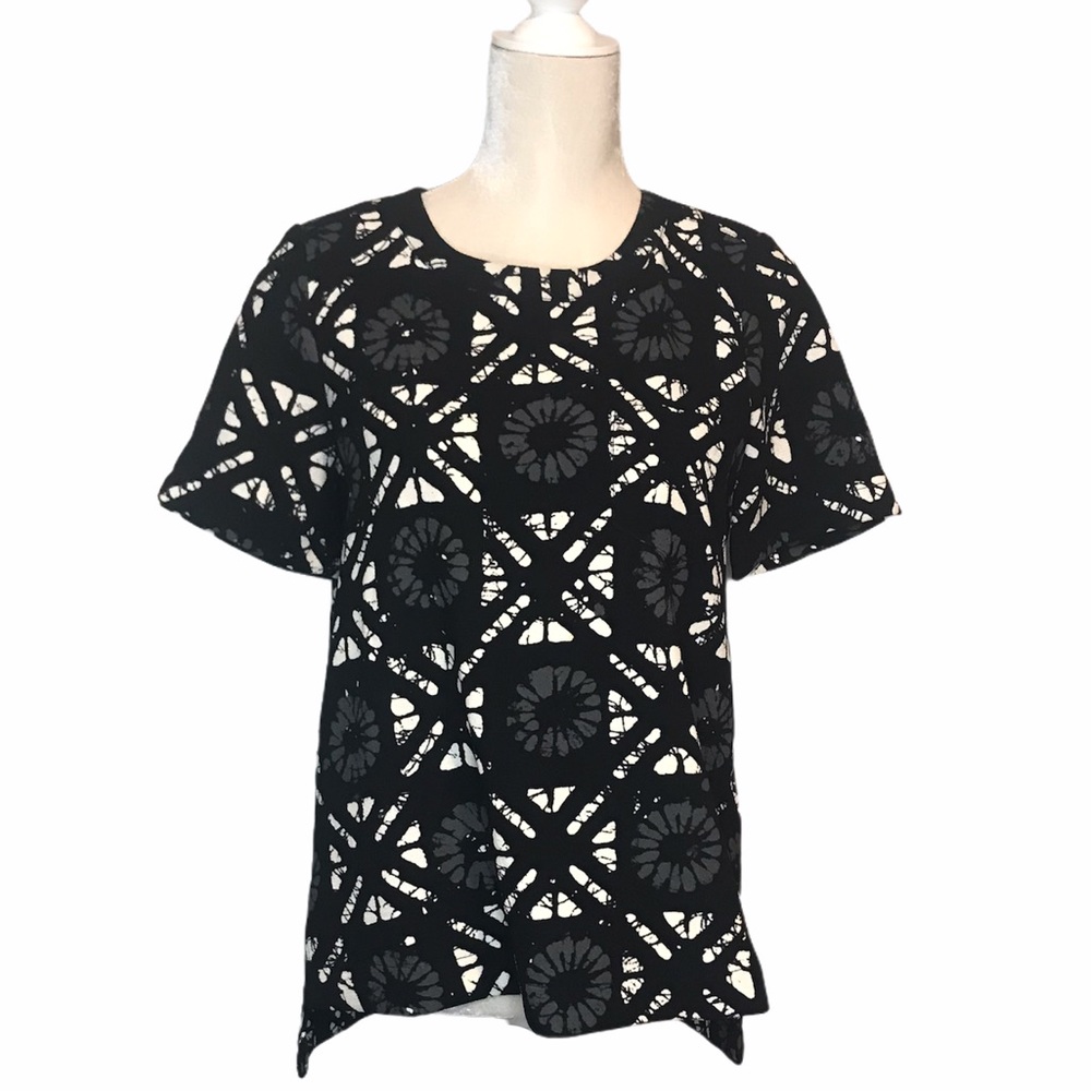 Madewell Batik Grid Button Back Top